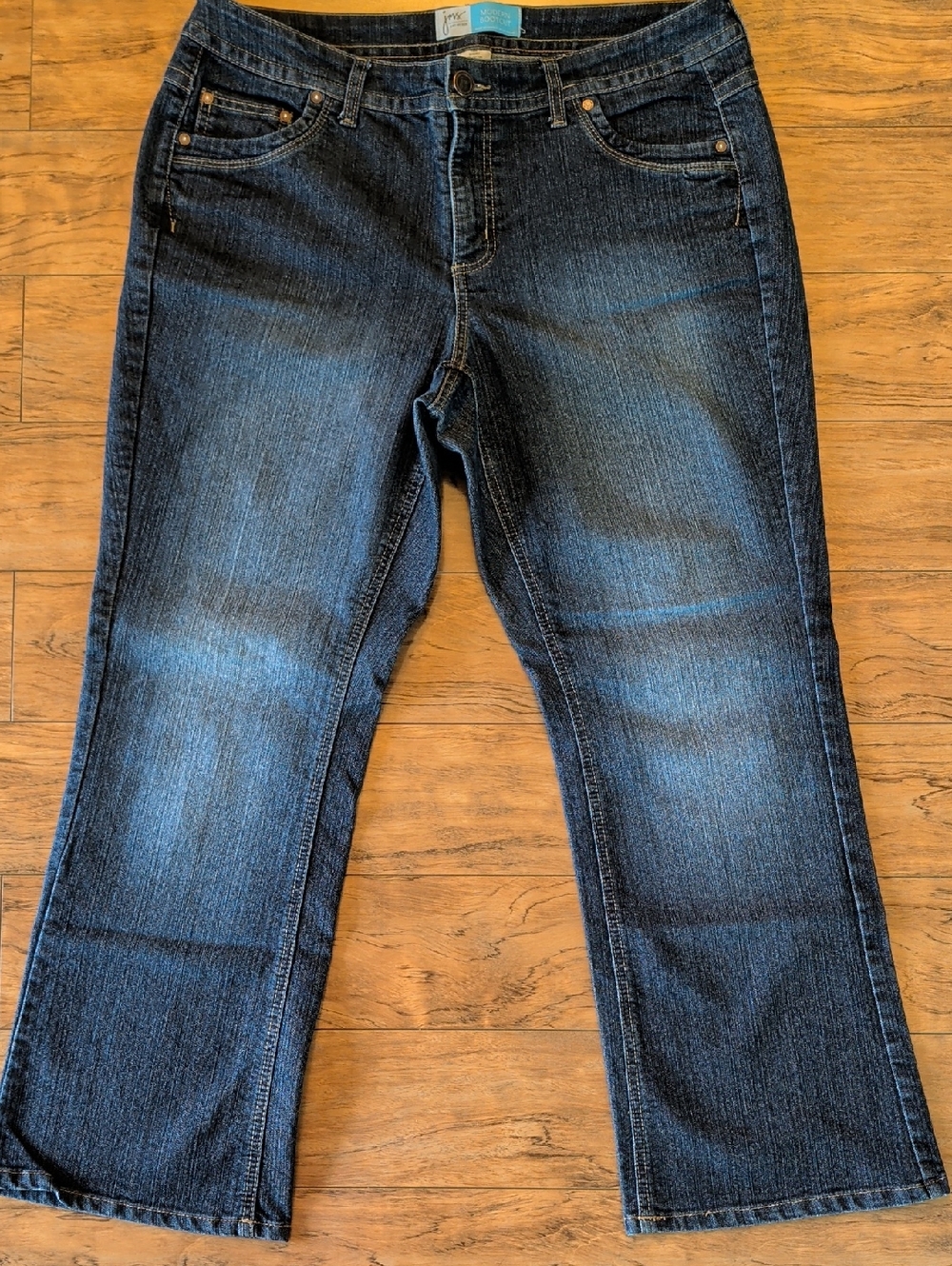 Just My Size Bootcut Stretch Jeans Dark Blue Size 16W Short